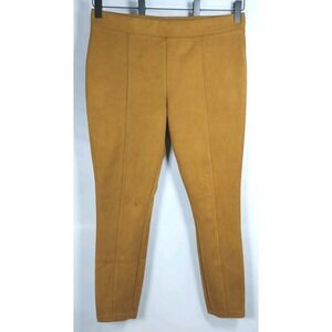 Old Navy Womens‎ XLarge Stevie Ankle Ponte Faux Suede Leggings Gold Brown
